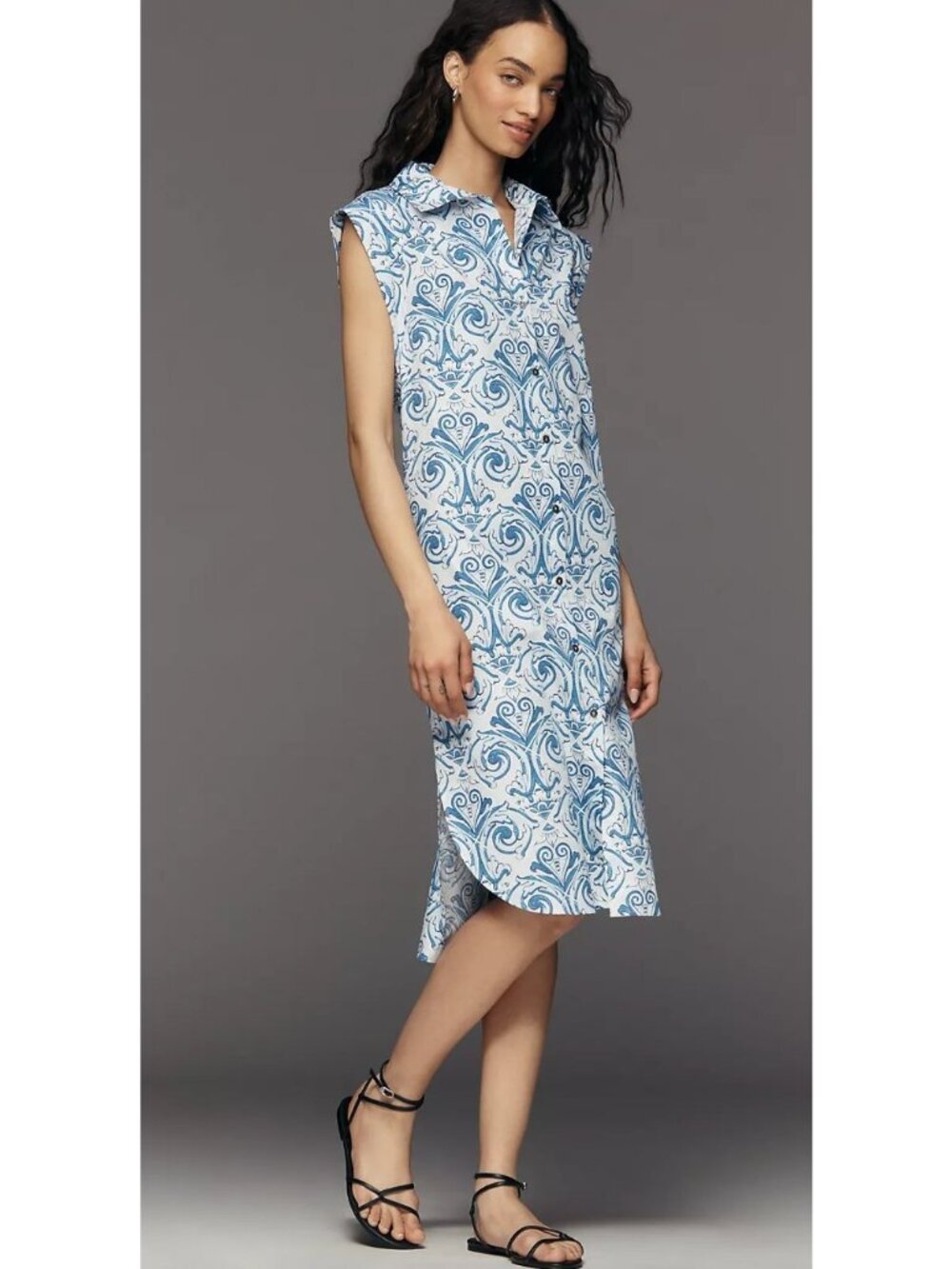 Anthropologie Maeve Lillian Button-Front Midi Dress Size XS Shirt Dress